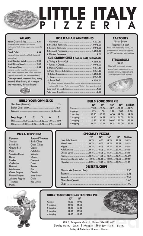 little italy pizzeria|little italy pizzeria menu.